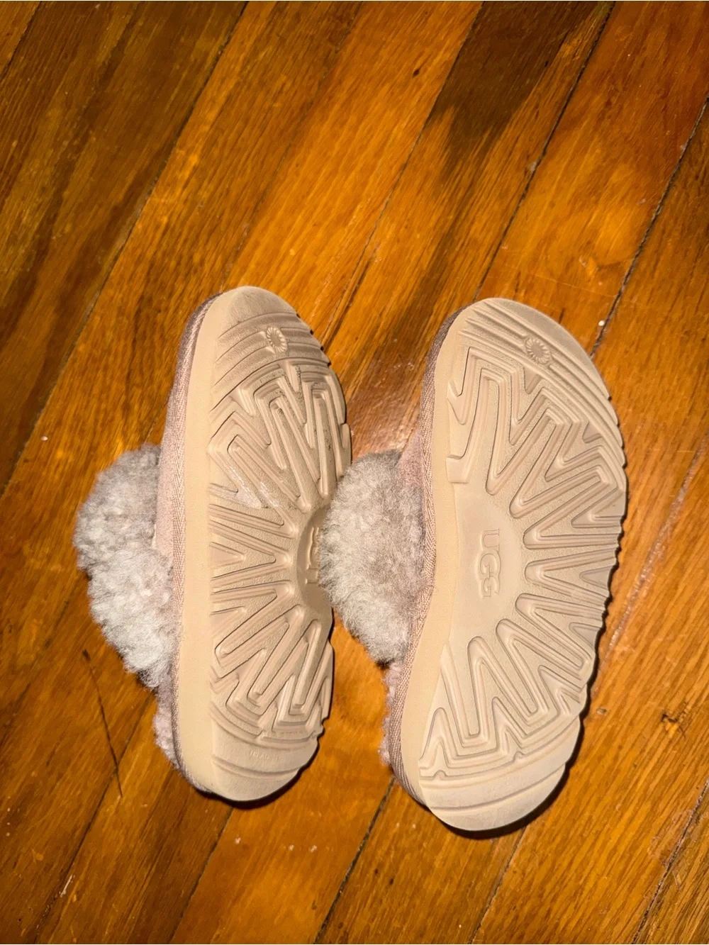 UGG Kids Shearling Slide Slippers - Light Brown
